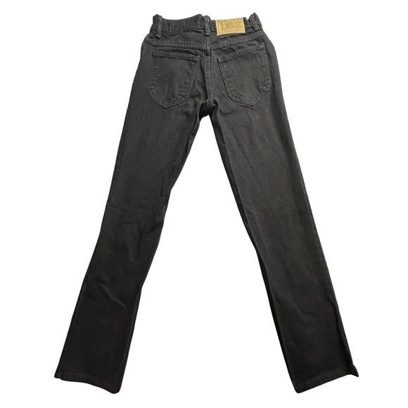 Vintage Lee Jeans Mens 28x32 Black Straight Leg Denim 5 Pocket Zip Fly Classic - Picture 1 of 14
